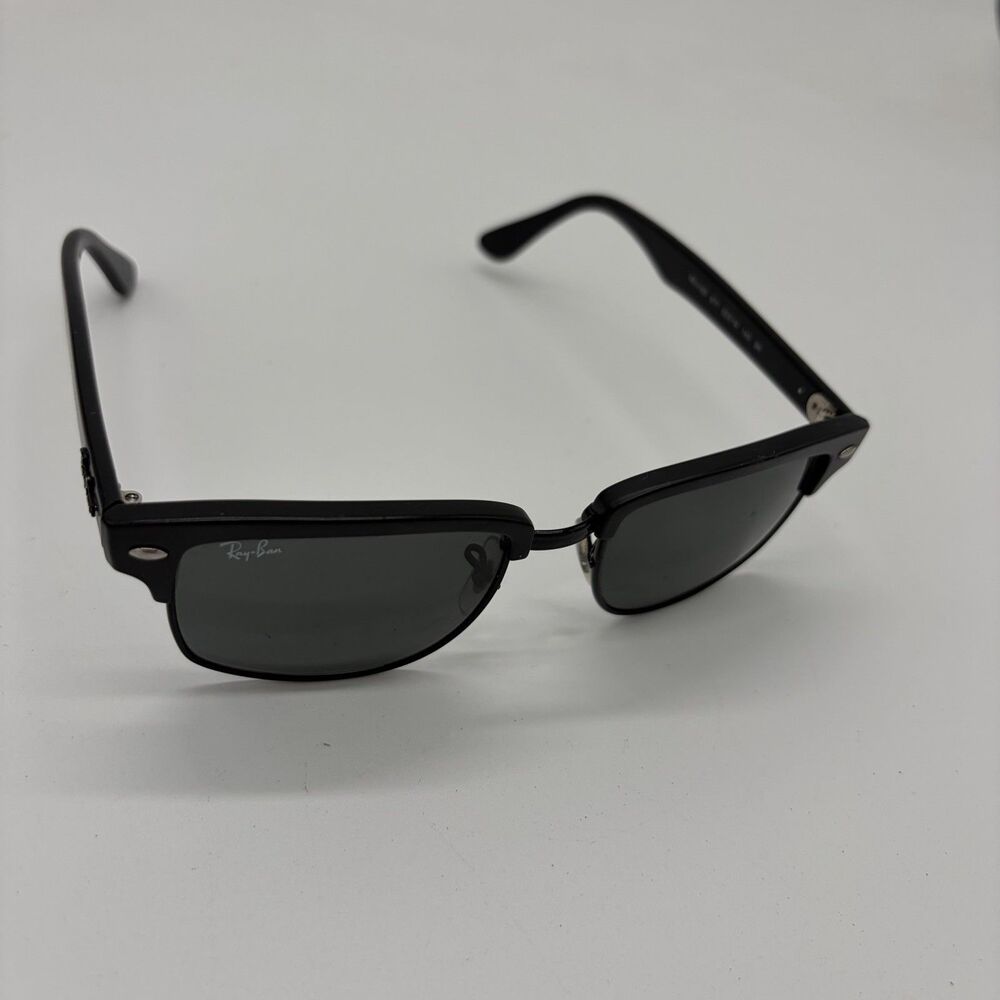 Ray-Ban RB4190 877 Clubmaster Square Sunglasses Black Green 52-19 Italy